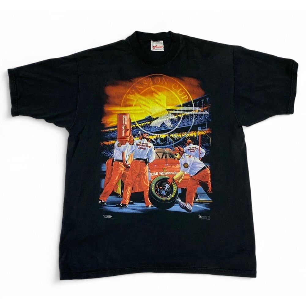 Winston Cup Double Sided NASCAR T Shirt King of Black Size XL VTG 1995 Chase